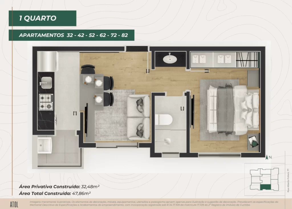 1 Quarto - TIPO 02 - AP 32-82