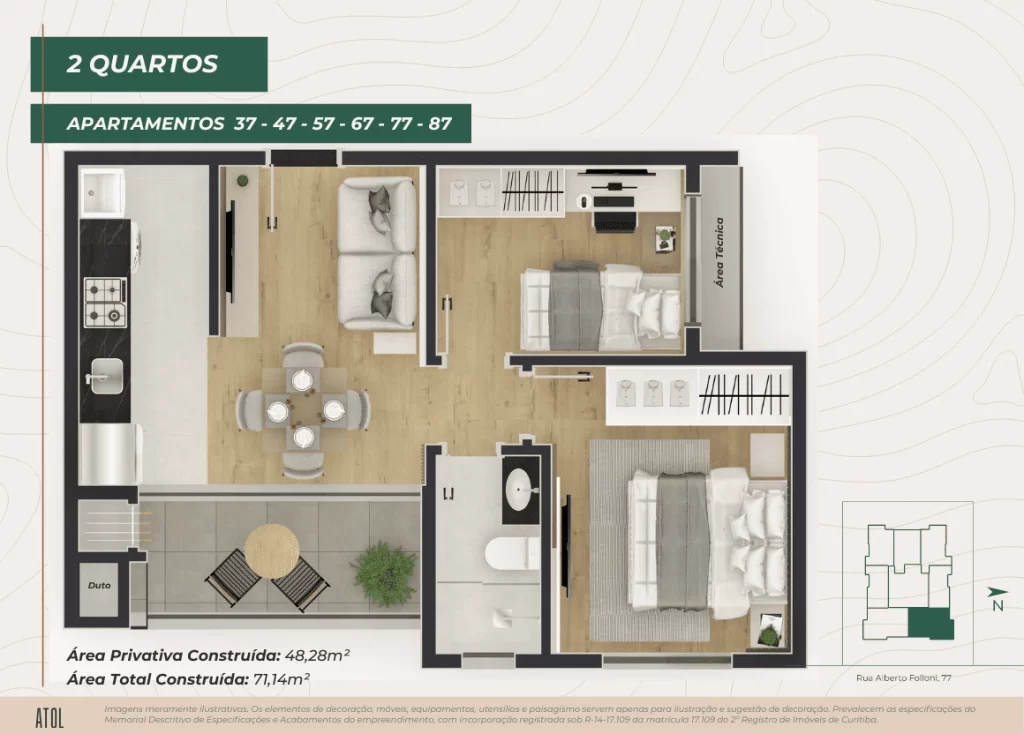 2 Quartos - TIPO 07 - AP 37-87