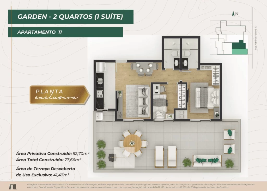2 Quartos - GARDEN - AP 11
