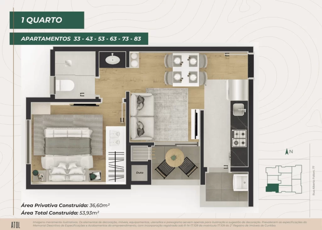 1 Quarto - TIPO 03 - AP 33-83