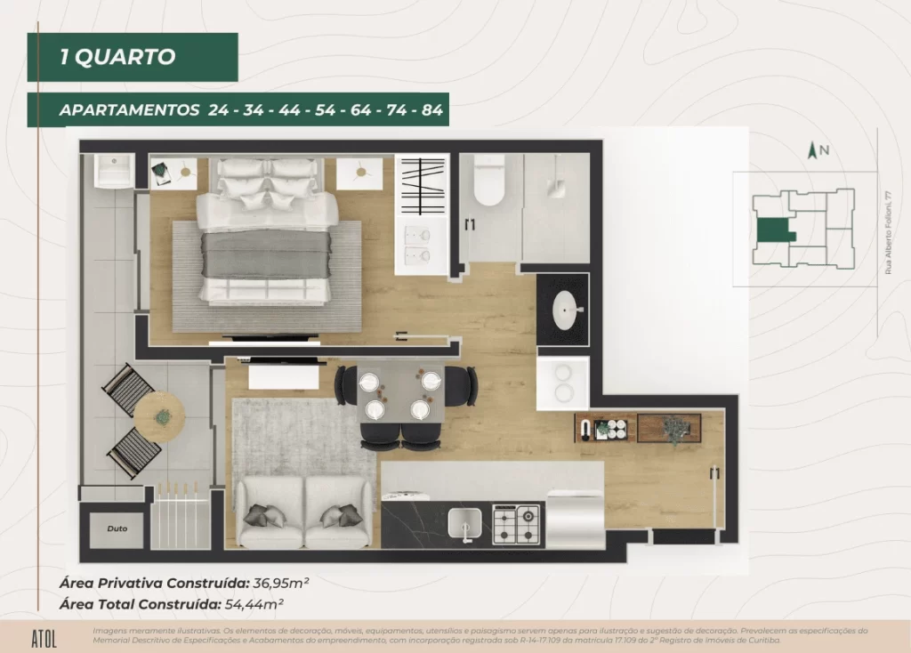1 Quarto - TIPO 04 - AP 34-84