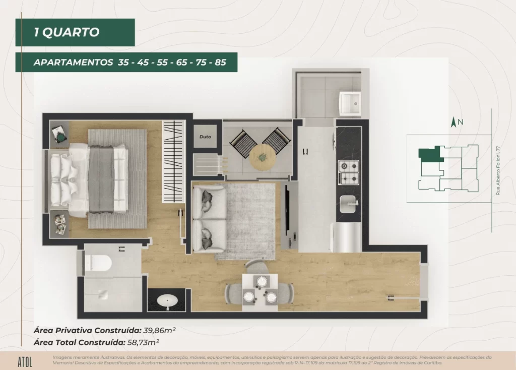 1 Quarto - TIPO 05 - AP 35-85