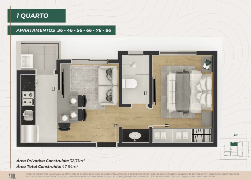 1 Quarto - TIPO 06 - AP 36-86