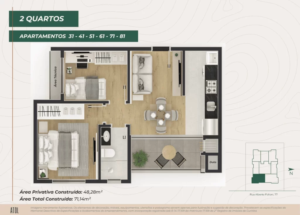 2 Quartos - TIPO 01 - AP 31-81