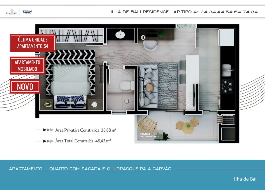 10-APARTAMENTO-1-QUARTO-24-34-44-54-64-74-84 - VENDIDO